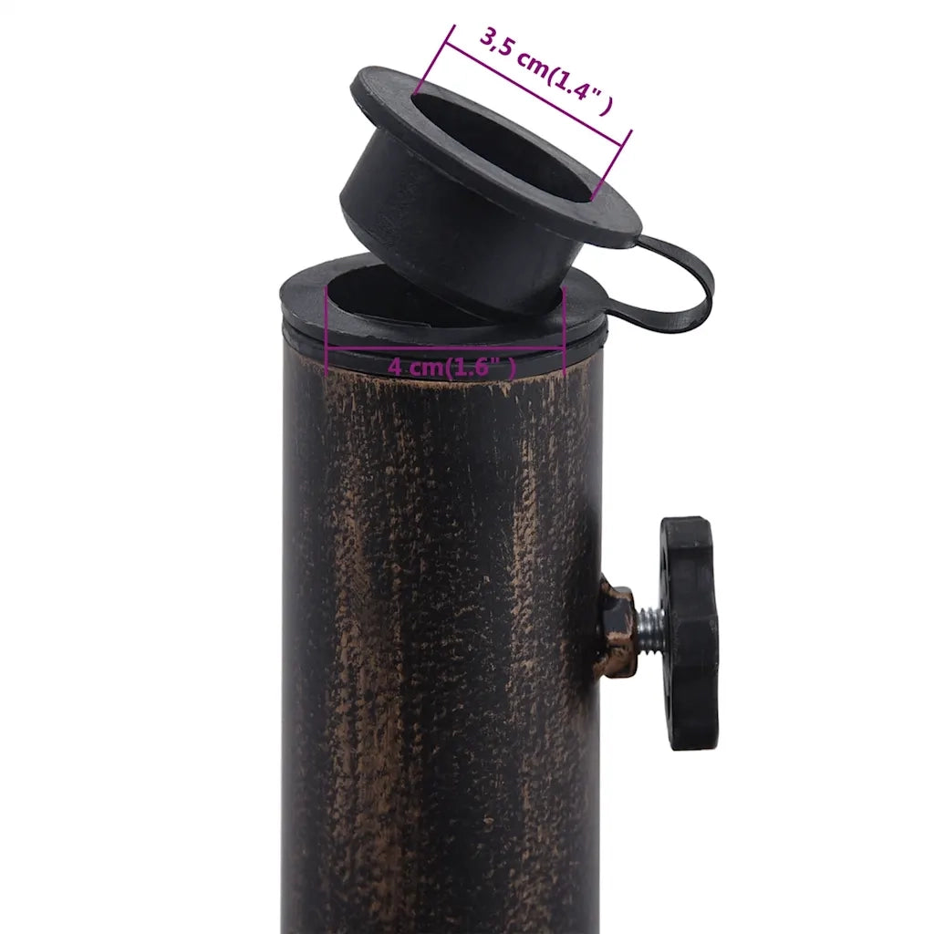 Base Ombrellone-Supporto per ombrellone Nero e Bronzo 9 kg 40 cm in Ghisa