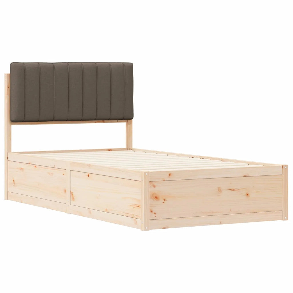 Letto con Testiera Rivestita Talpa 100 x 200 cm Pino massello 877792