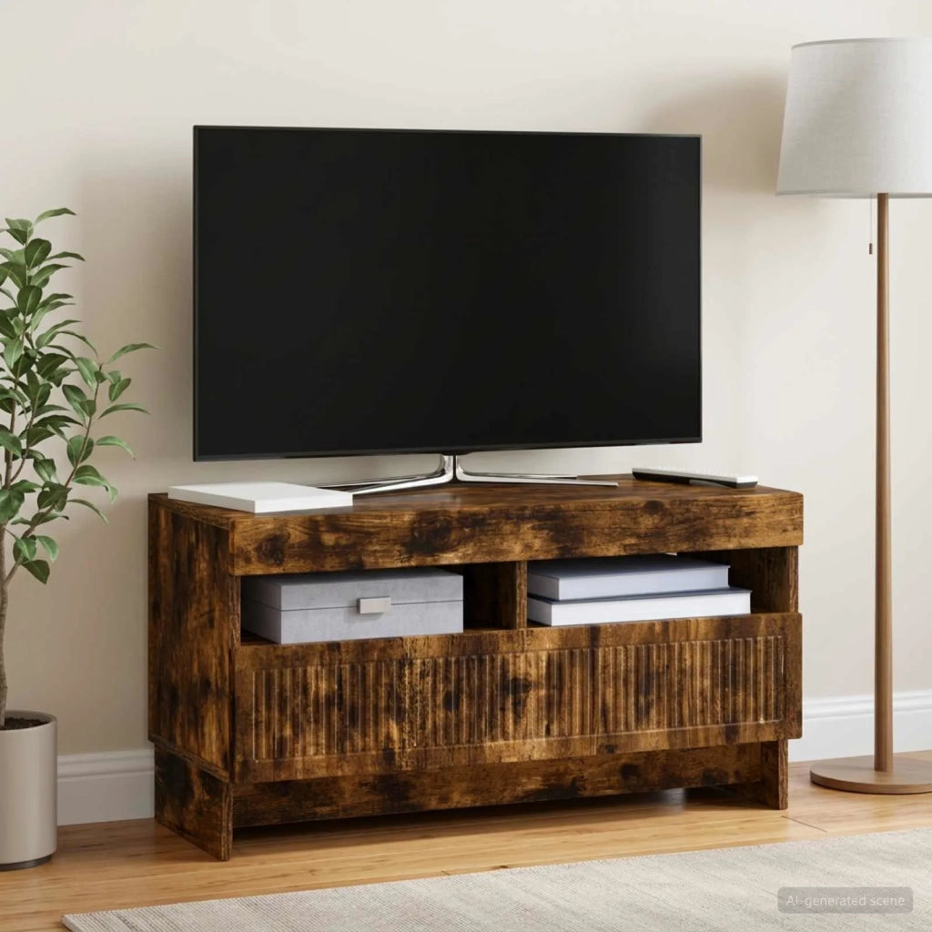 Mobile TV LED Rovere Fumo Legno ingegnerizzato 896120