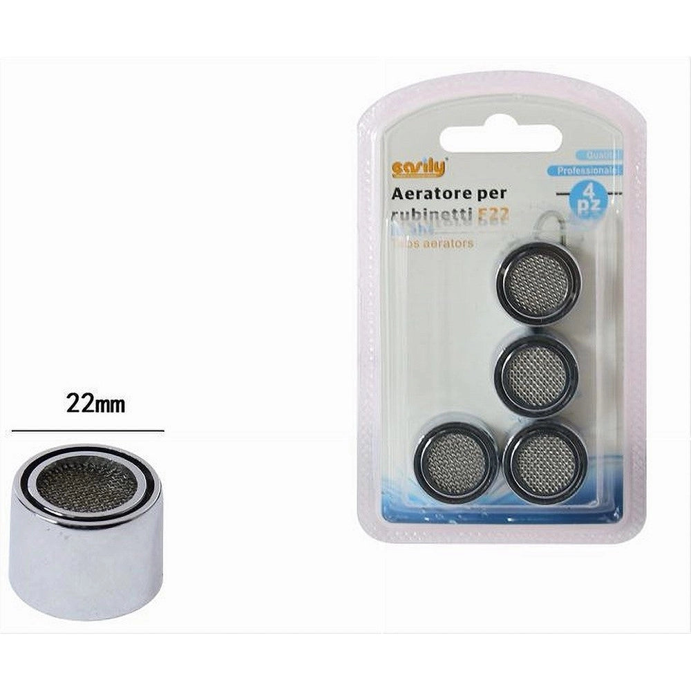 Trade Shop - Set 4 Pz Aeratore Per Rubinetto F22 In Abs Rompigetto Filtro Bagno Cucina 59036 -