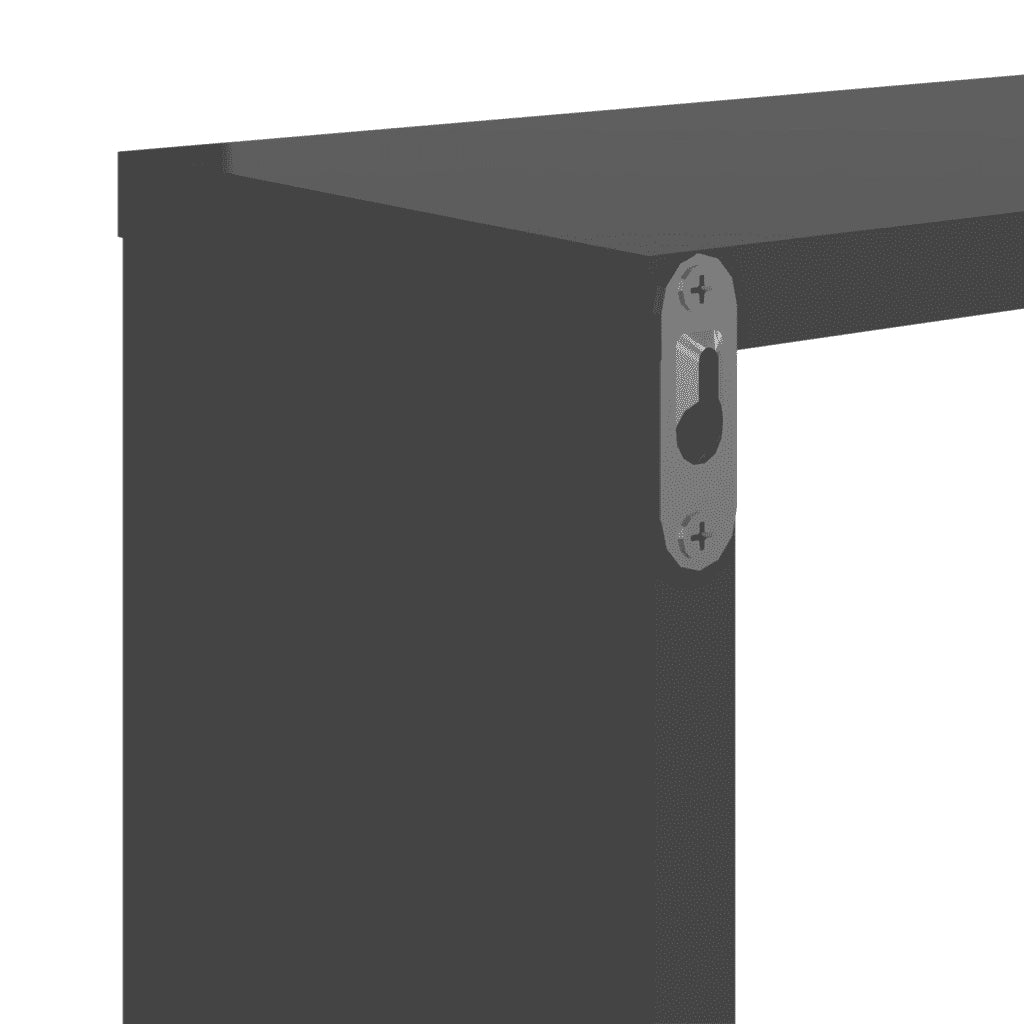 2 pz Mensole a Muro | Scaffale Parete | Ripiano a parete Grigio Lucido 50x15x50 cm Legno Multistrato