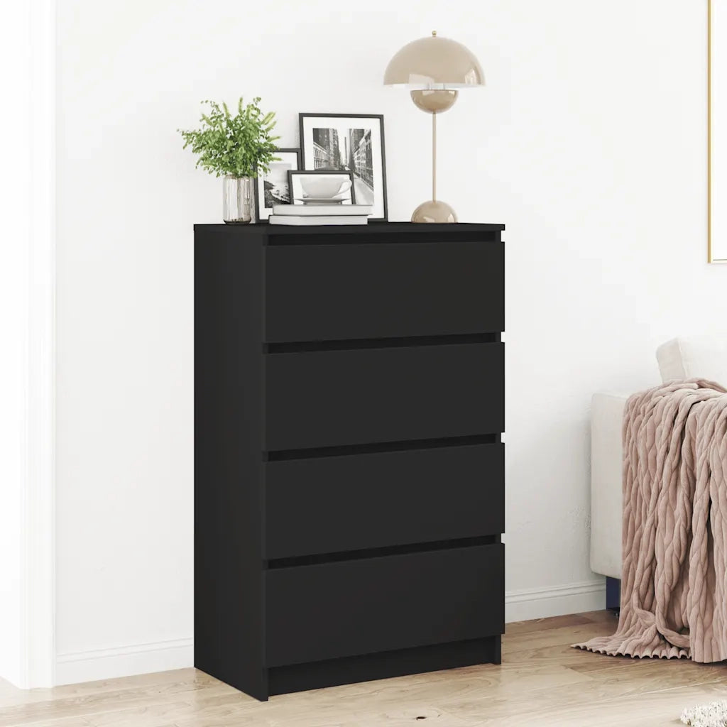 Credenza Nera 60x35x98,5 cm in Legno Multistrato