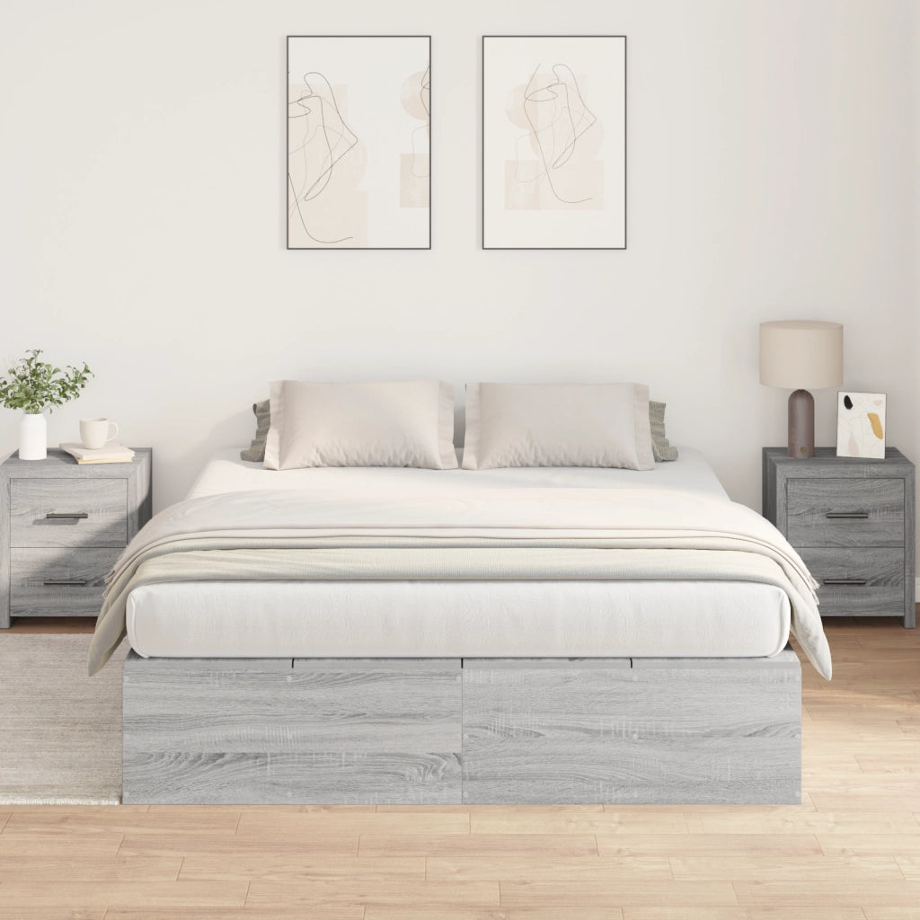 Struttura Letto con Contenitore  Grigio Sonoma 160x200 cm