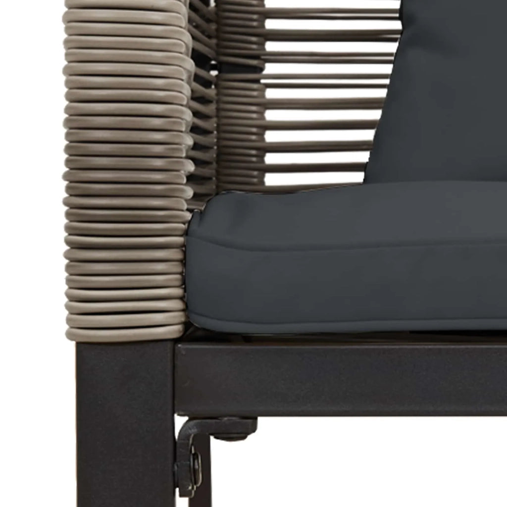 Panchina da esterno Grigio e Grigio Scuro 117 x 54 x 74.5 cm