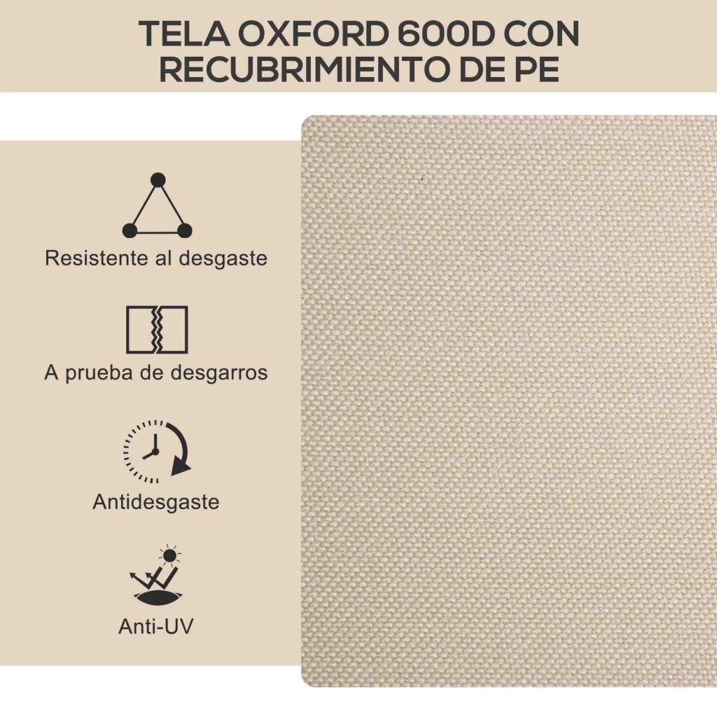 Sedia da giardino pieghevole con braccioli ¨C Zephmum ¨C Tela Oxford, acciaio, caqui, 54x59x78 cm