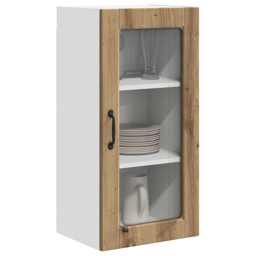 Pensile da cucina | Mobile in vetro da parete LUCCA 2 pz Rovere Artigianale