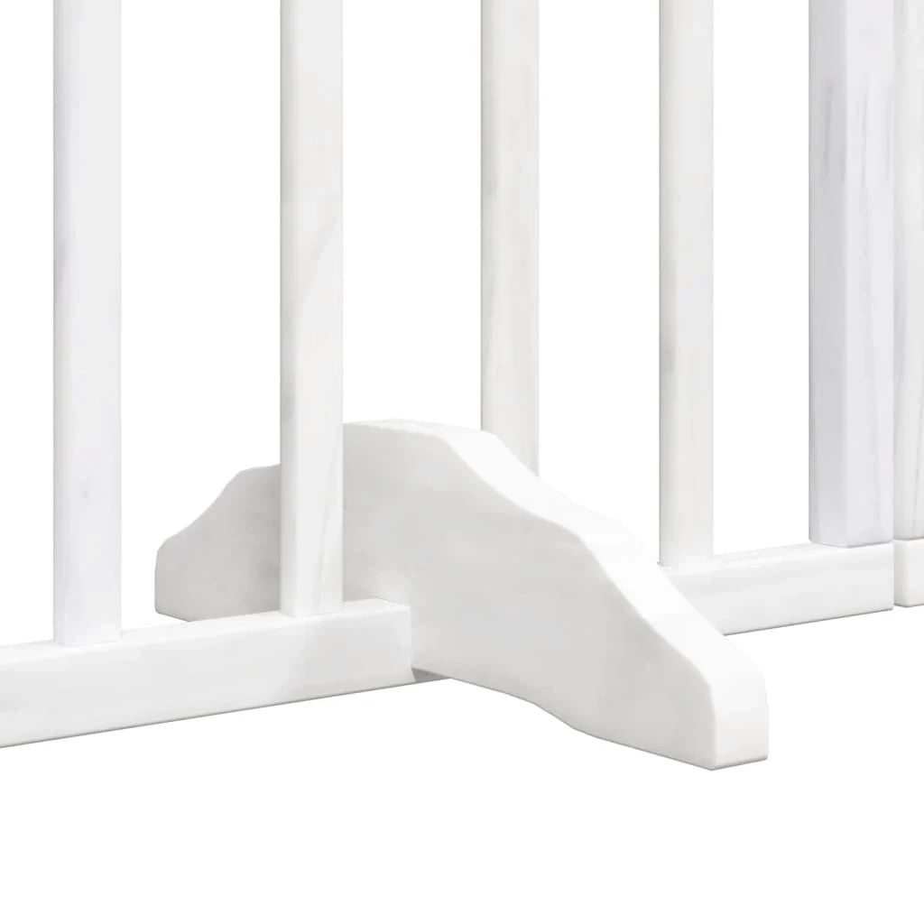 Cancelletto e porta di sicurezza per animali domestici 6 pannelli legno di pioppo bianco 02_0023357