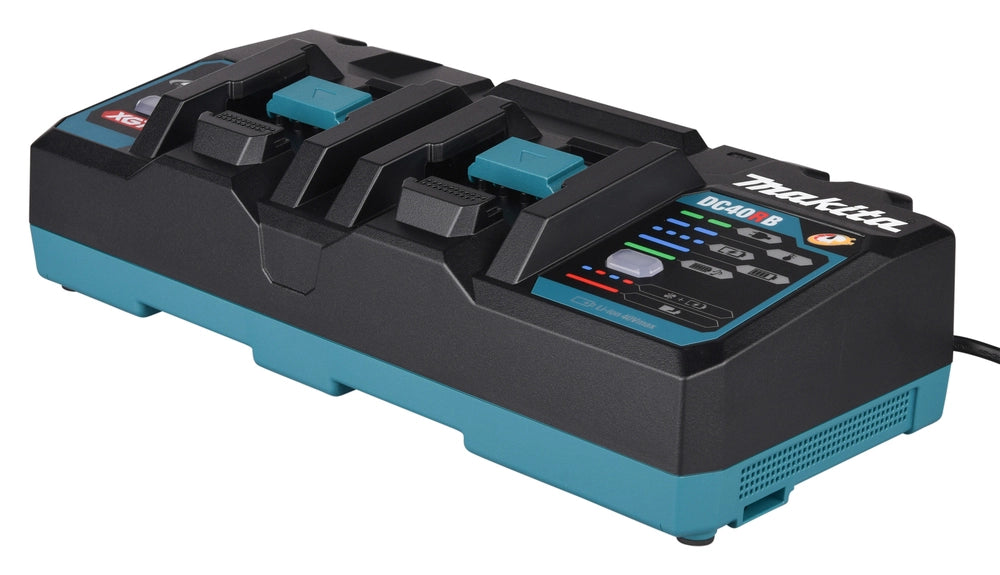 Makita DC40RB 191N09-8 Caricabatterie Rapido Doppio 40V XGT – Ricarica Due Batterie Contemporaneamente