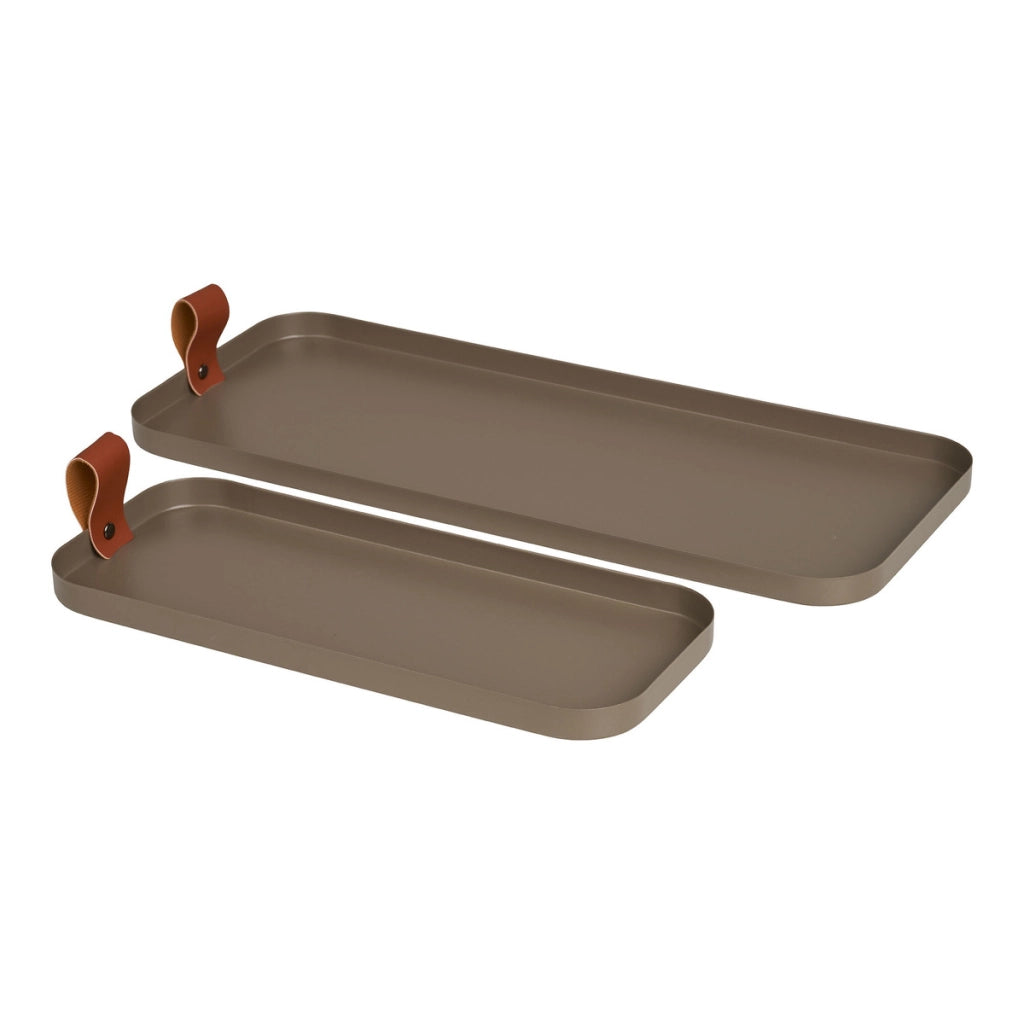 Vassoio HN28, Marrone, Metallo, 16x39x1 cm