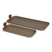 Vassoio HN28, Marrone, Metallo, 16x39x1 cm