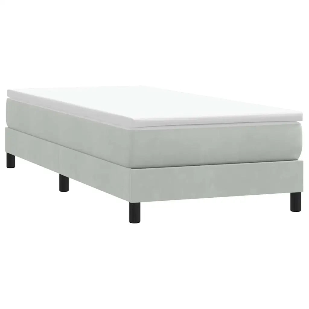Letto a Molle senza Materasso Grigio Chiaro 100x220cm Velluto 3315861