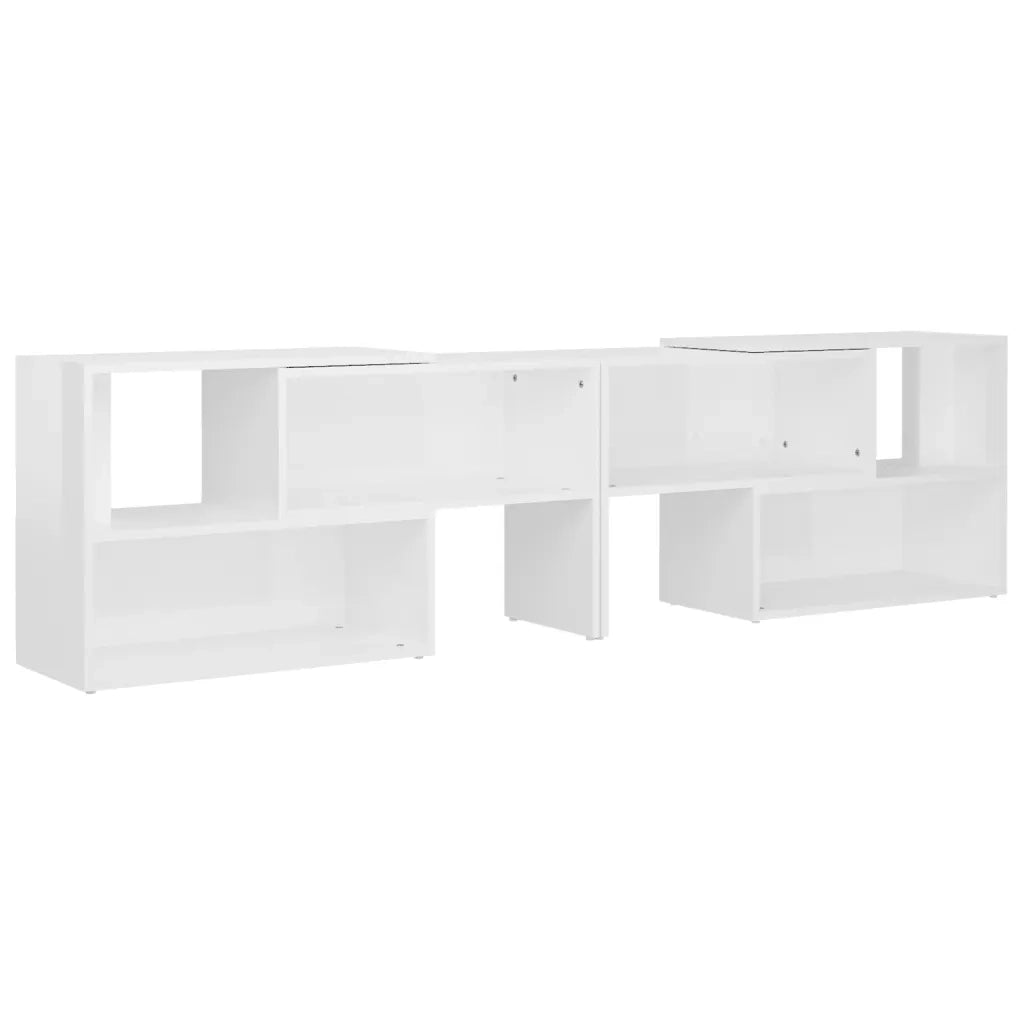 Mobile Porta TV Bianco Lucido 149x30x52 cm in Legno Multistrato 808365