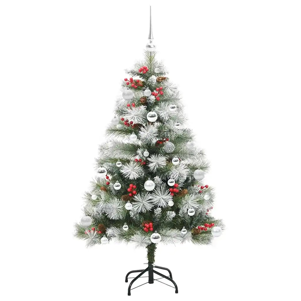 Albero di Natale | Decorazioni natalizie artificiale Verde e bianco 150 cm