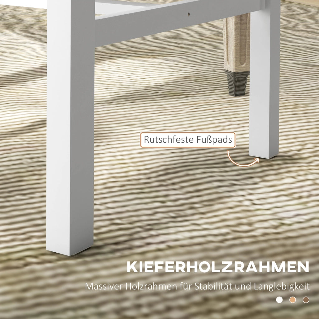 Set 2 Sedie da Pranzo in Legno Massello ¨C Minimal ¨C 38.5x47.5x99 cm, Bianco