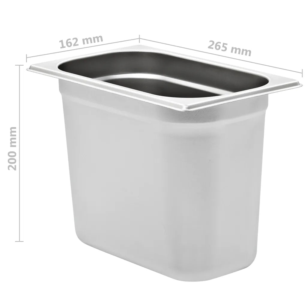 Contenitori Gastronorm 4 pz GN 1/4 200 mm in Acciaio Inox 50904