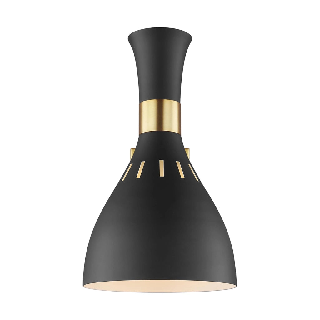 Applique Contemporanea Joan Acciaio Nero Mezzanotte Ottone Brunito 1 Luce E27