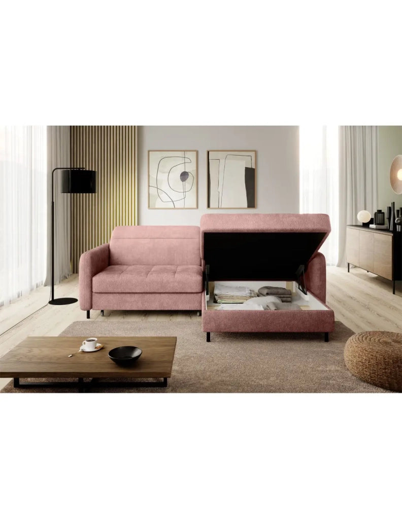 Divano ad angolo collezione GOUMSI colore Rosa cipria