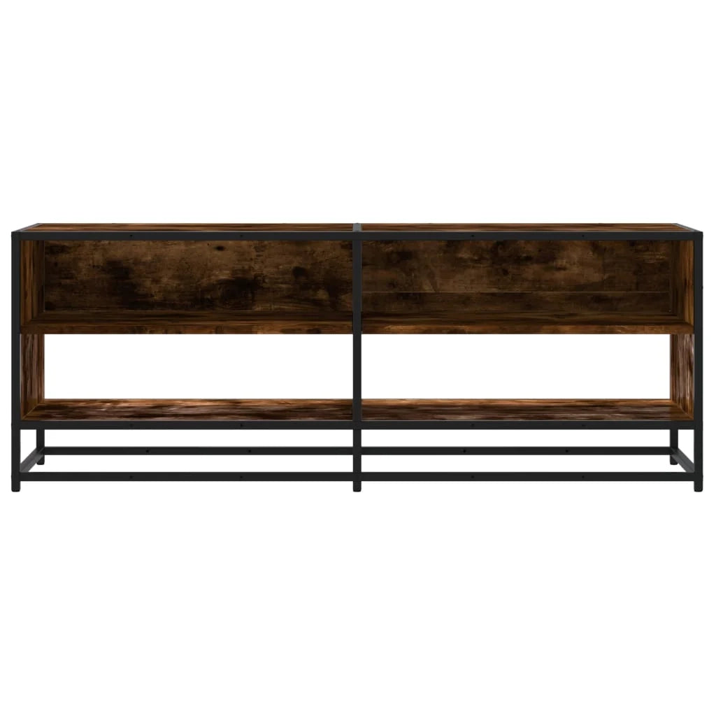 Mobile TV multimediale mensola TV credenza mobile TV sala da pranzo soggiorno camera da letto rovere affumicato 120,5 x 40 x 46 cm legno ingegnerizzato e metallo marrone 02_0027323