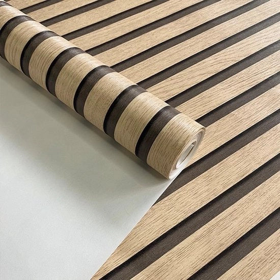 Velo da parete in stile legno 3D - pannello di design - parete a lamelle moderna - aspetto naturale - effetto legno - 0,53 x 10,05 m - Decorazione per pareti