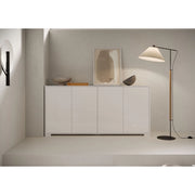 Madia moderna 4 ante 172x40x83 cm Lumina - Bianco Lucido