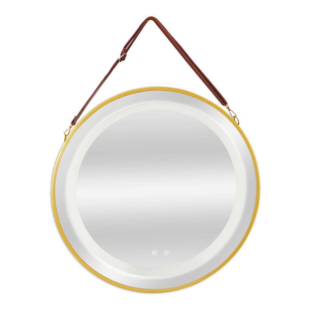 Specchio LED da Parete Picerno Ø50 cm Cornice Dorata pro.tec