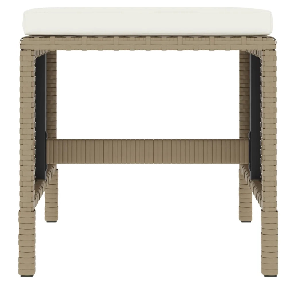 Set da Pranzo da Giardino 6 pz con Cuscini Beige in Polyrattan 363399
