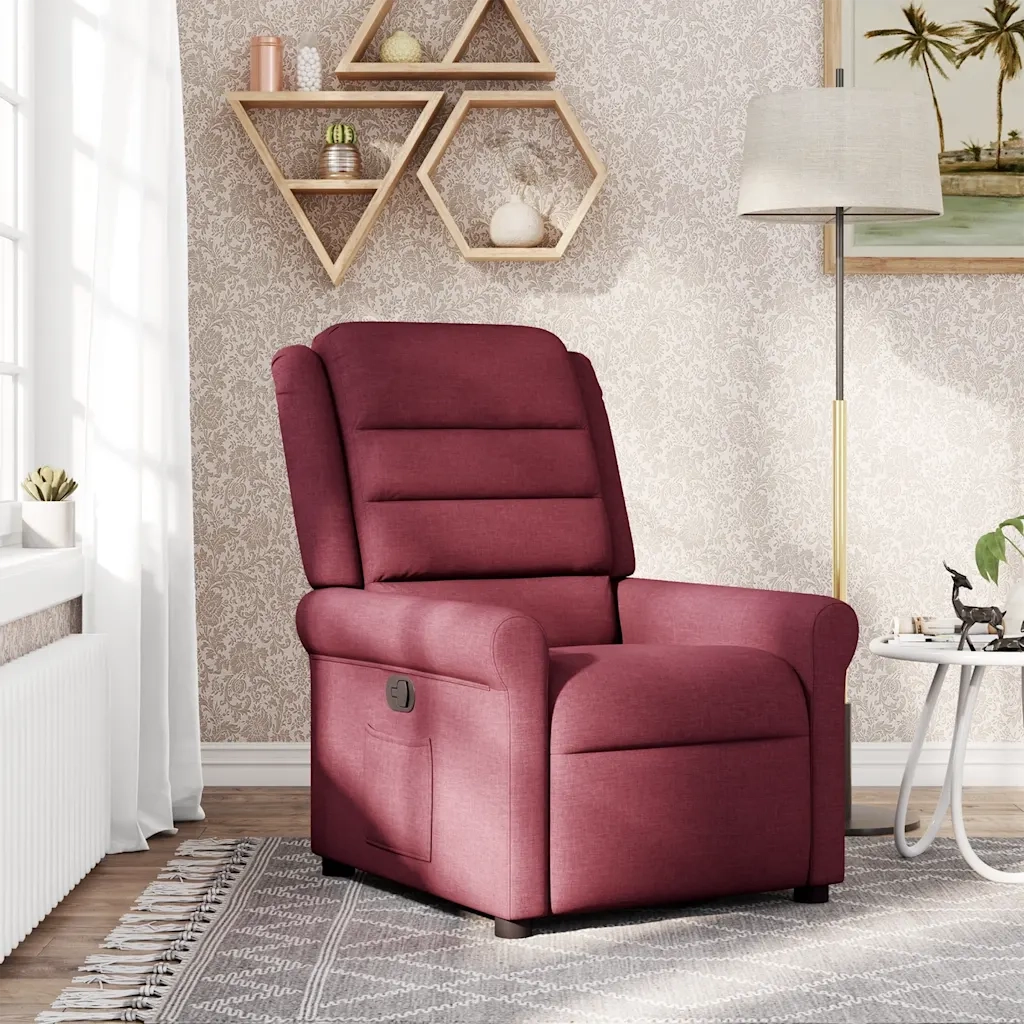 Poltrona Reclinabile in Tessuto Rosso Vino 4015639