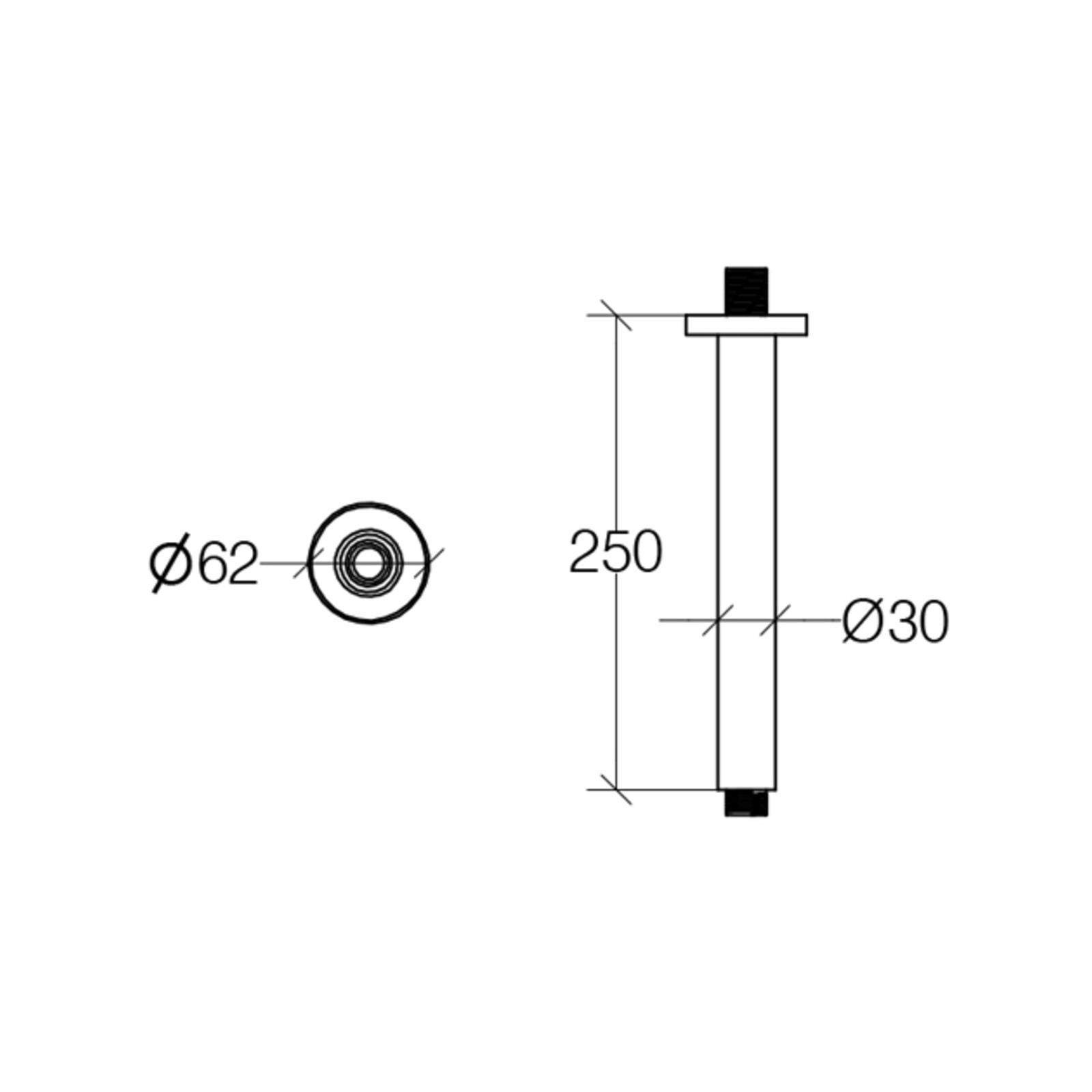 Lineabeta - Braccio doccia a soffitto tondo Supioni 25cm snodo ½ in ottone cromato