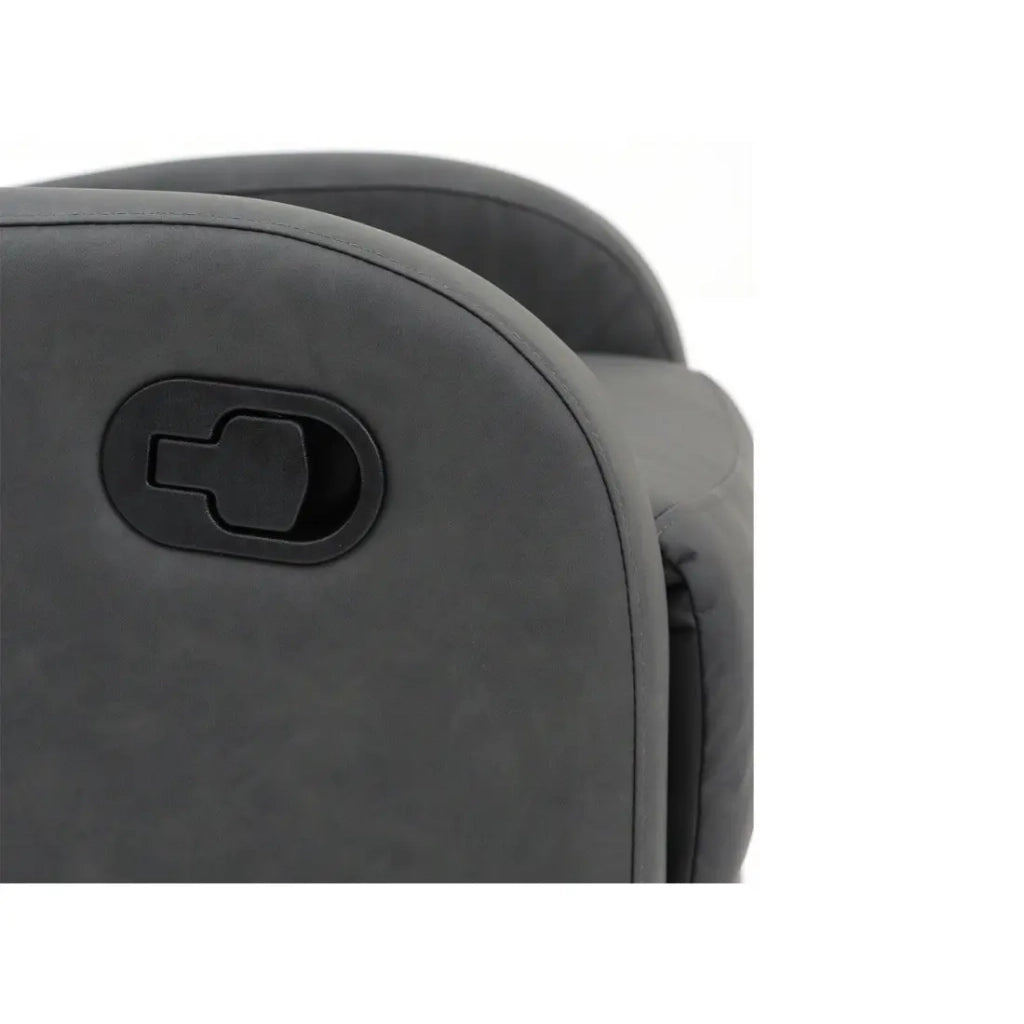 Poltrona relax ERA reclinabile manualmente in materiale PU di colore nero, una poltrona eccezionale.