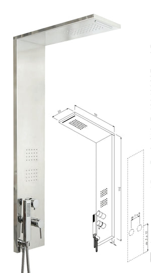 Colonna doccia idromassaggio pannello multifunzione