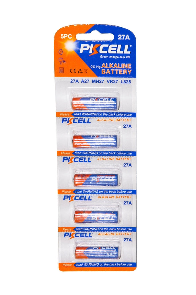 Pkcell pila alcalina 27a 12 volt confezione 5 pz