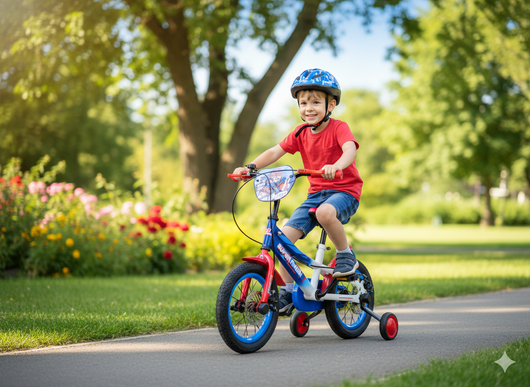 Bicicletta per Bambini 14" Freni a Disco Magik-Bike Super Blu
