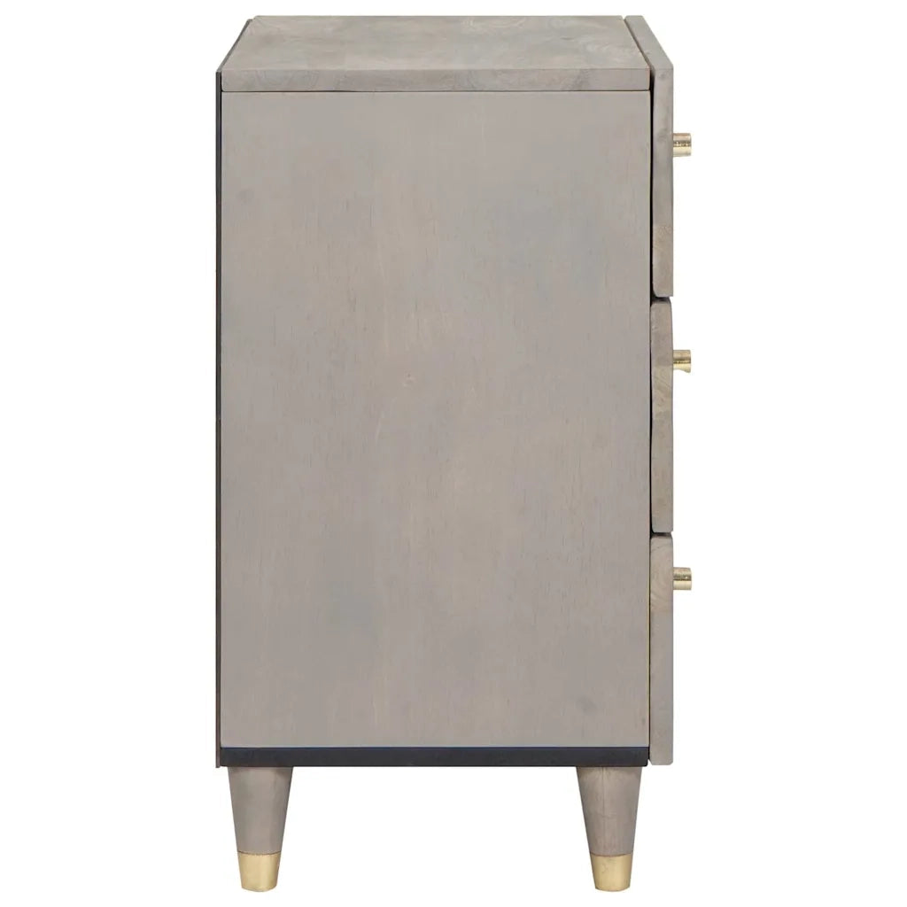 Armadio da Notte Grigio 50 x 33 x 62 cm Legno di mango massello 4018781