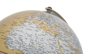 Mappamondo Arancione Ø20x28 cm Metallo e Plastica Oro Ruggine e Argento