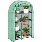 Serra a Parete a 4 Livelli 100x45x160 cm con Porta a Cerniera in Acciaio e PE Verde