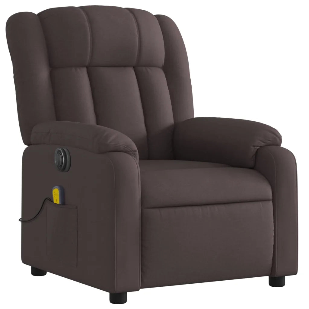 Poltrona Alzapersona Massaggio Elettrica Marrone Scuro Tessuto 3205357