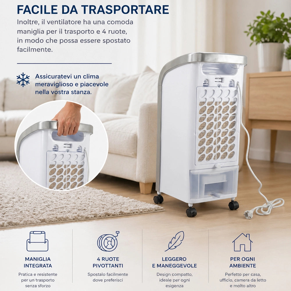 Raffrescatore Aria Air Cooler Ventilatore con Serbatoio Ghiaccio e Telecomando