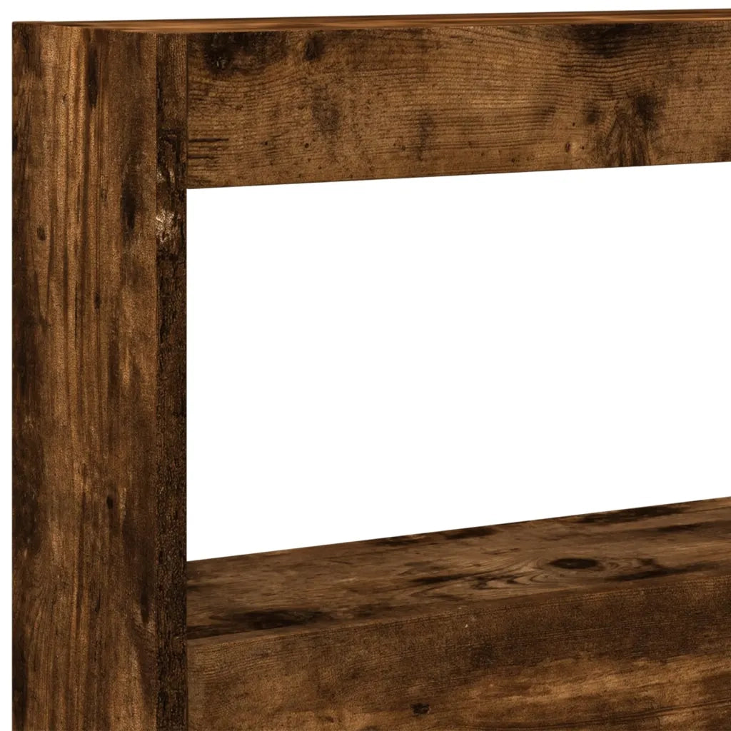 Testiera con Contenitore a LED Rovere Fumo 180x17x102 cm 839214