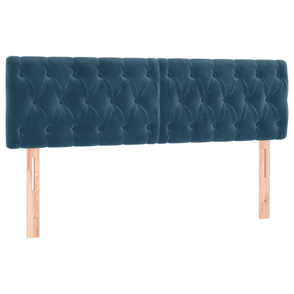 Giroletto a Molle con Materasso Blu Scuro 140x200 cm in Velluto 3141489