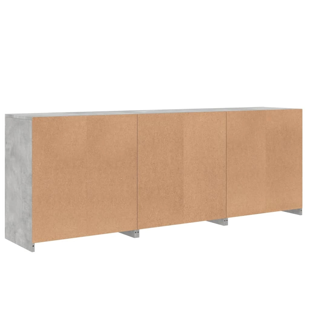 Buffet credenza cassettiera armadio mobile contenitore organizer per cucina soggiorno salotto con luci LED 181,5 x 37 x 67 cm grigio 02_0029988