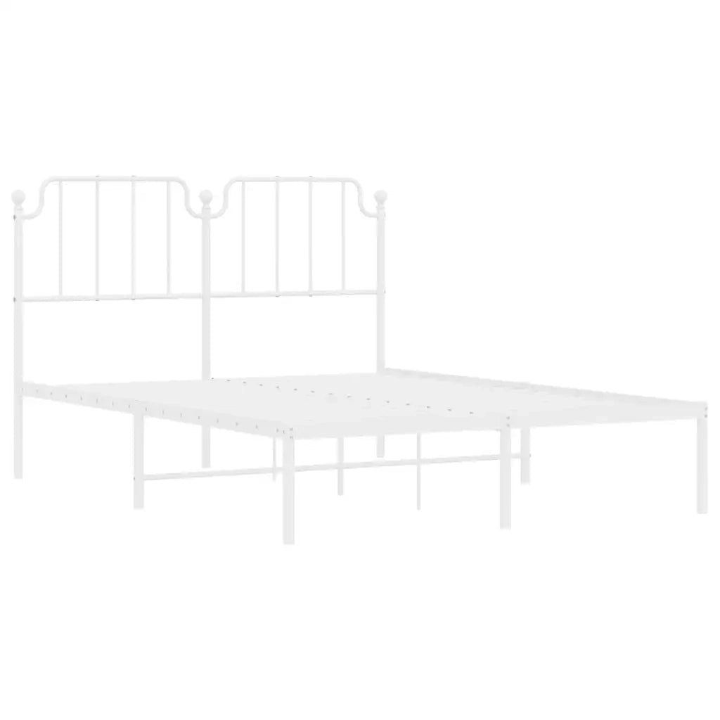 Giroletto con Testiera Metallo Bianco 150x200 cm 373938