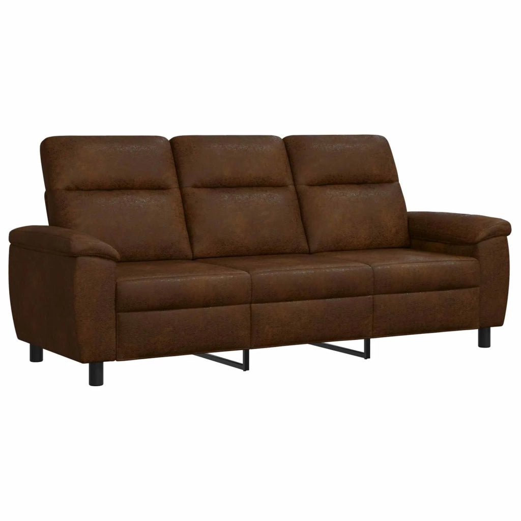 Set di divani 3 pcs Marrone Pelle Scamosciata Sintetica 3430662