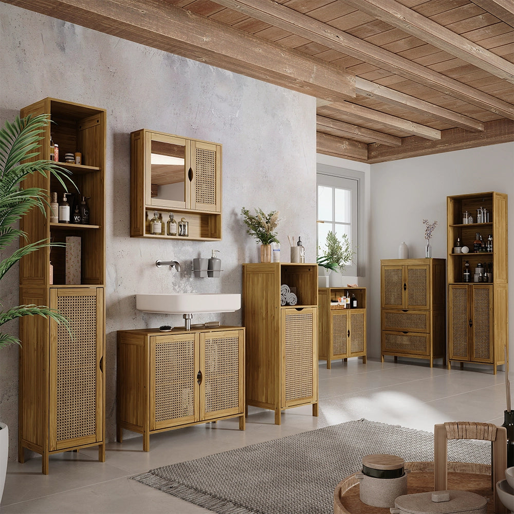 Vicco Set di mobili da bagno Bambù 2 parti