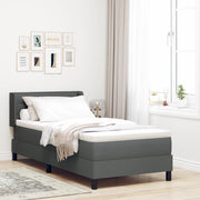 Letto con box spring e materasso grigio scuro 90x200 cm in tessuto