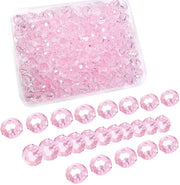 Collana in vetro 220 pezzi - Vetro cristallo - 6 mm - Rosa - Collane in vetro - Fai da te - Artigianato - Collane in vetro cristallo