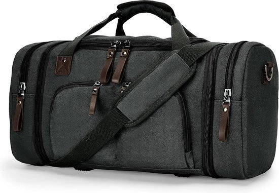 Tas da viaggio con ruote, grande, per sport e weekend, con compartimento umido, per uomo e donna, colore nero