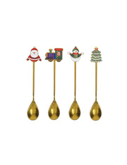Cucchiaino Gold Sog Natalizi Ass Set 4 Pezzi Inox