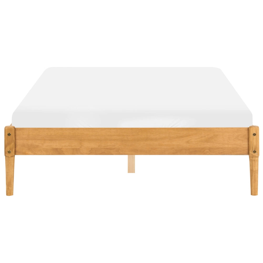 Letto matrimoniale in legno con rete a doghe in pino, senza testiera 140 x 200 cm marrone chiaro stile scandinavo naturale