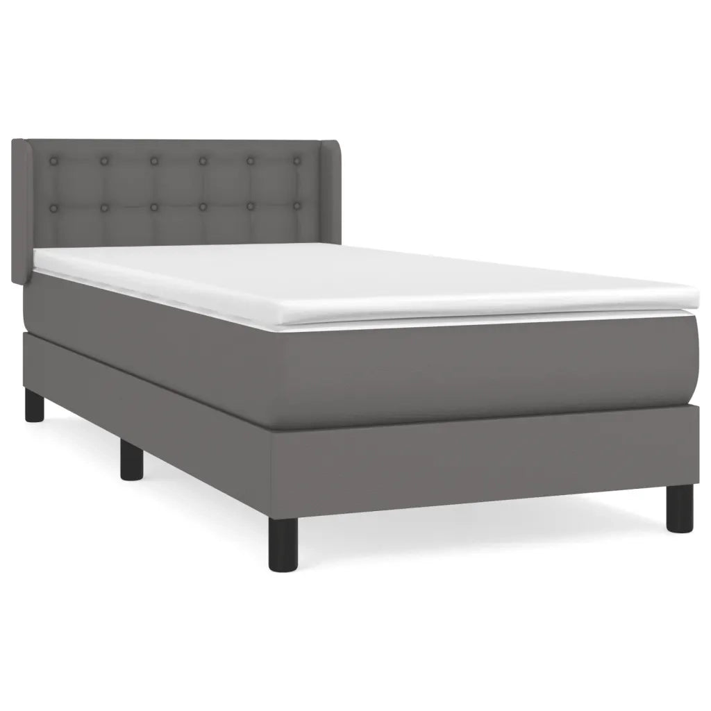 Giroletto a Molle con Materasso Grigio 100x200 cm in Similpelle