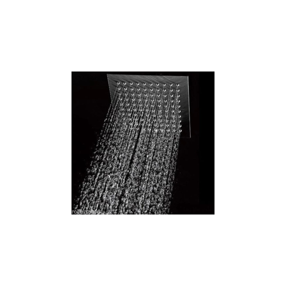 Trade Shop - Soffione Doccia Slim Quadrato Rotondo 24 Cm Bagno Effetto Pioggia Cromato -